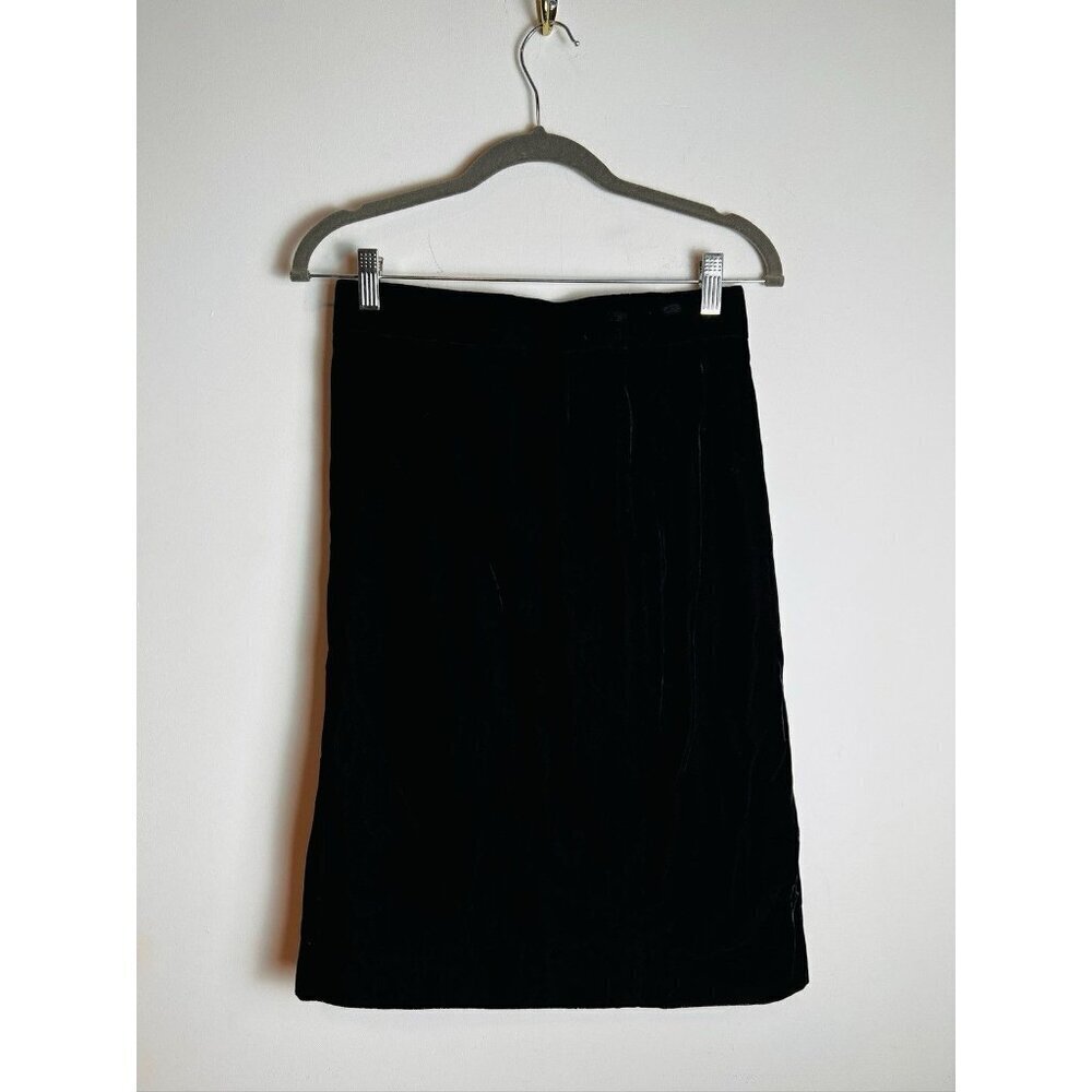 Escada Black Velvet Pencil Skirt, 38